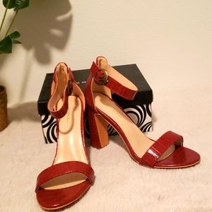 Women's Snake Print Block Heel